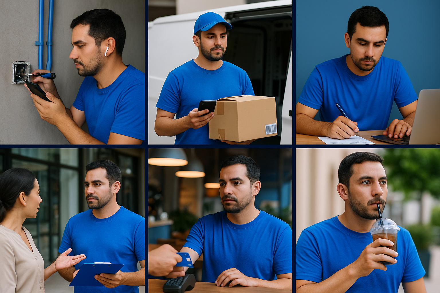 Equipo subiendo a la camioneta en un negocio PYME